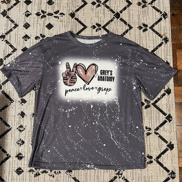 Tops - Peace, Love, and‎ Greys Anatomy short sleeve tshirt bleach dyed